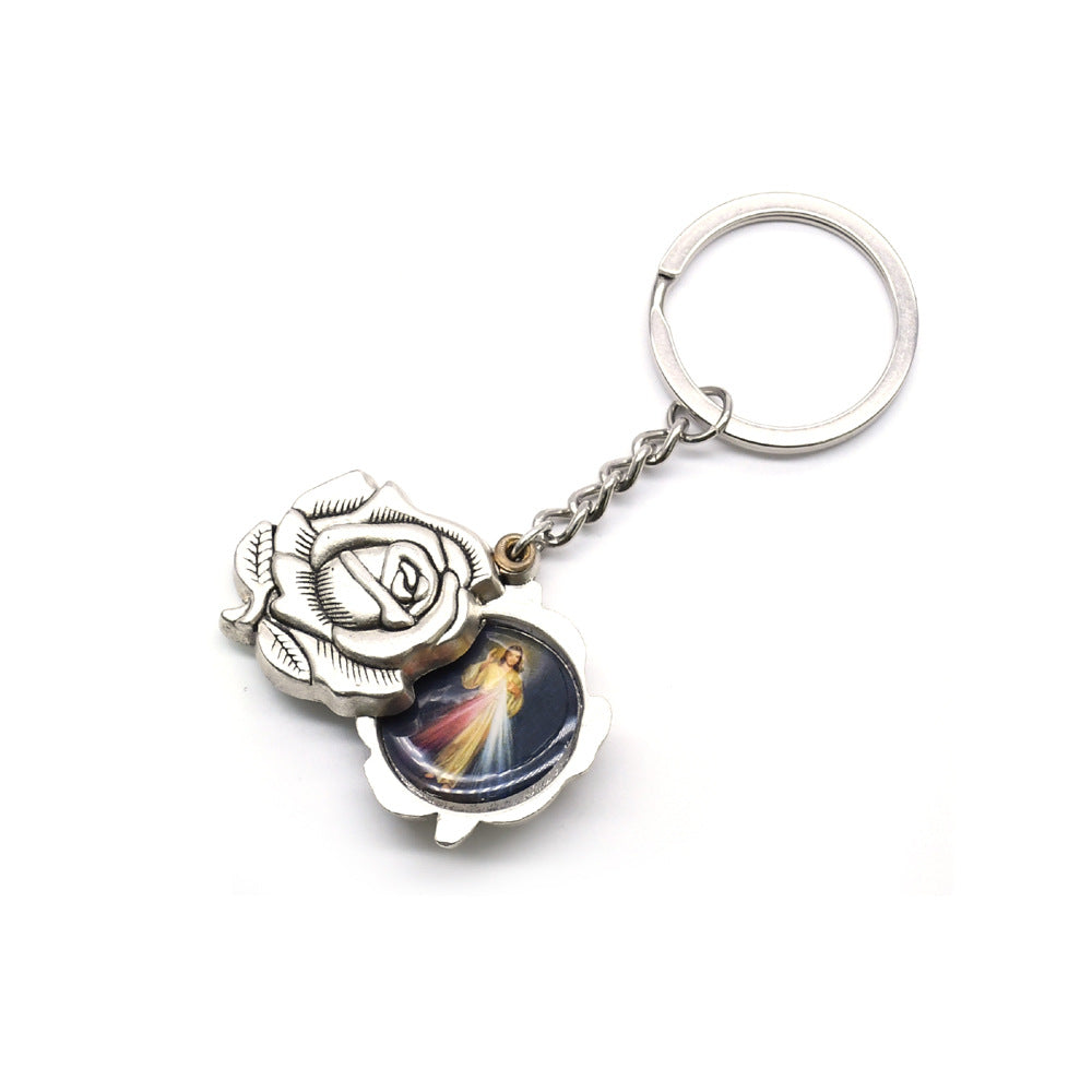 Wholesale Metal Rosary Our Lady and Father Keychain
